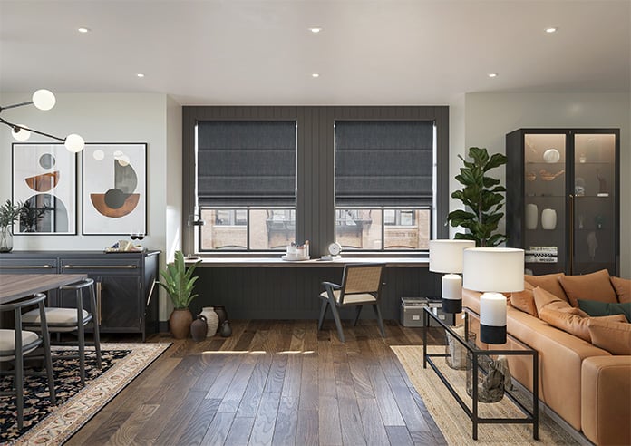 Rhea, Ebony - Motorised Roman Blind - Image 8